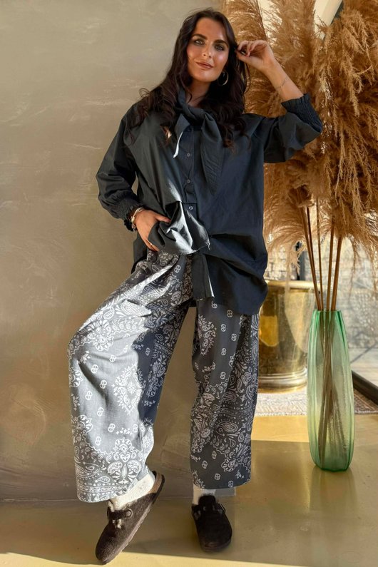 Paloma Hitch Neckerchief Blouse Charcoal